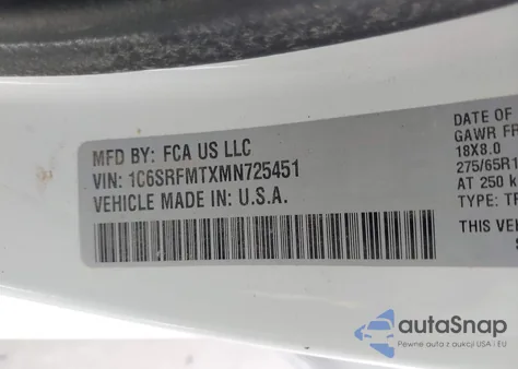 2021 Ram 1500 Big Horn 4X4 6'4 Box from USA, damaged, VIN 1C6SRFMTXMN725451